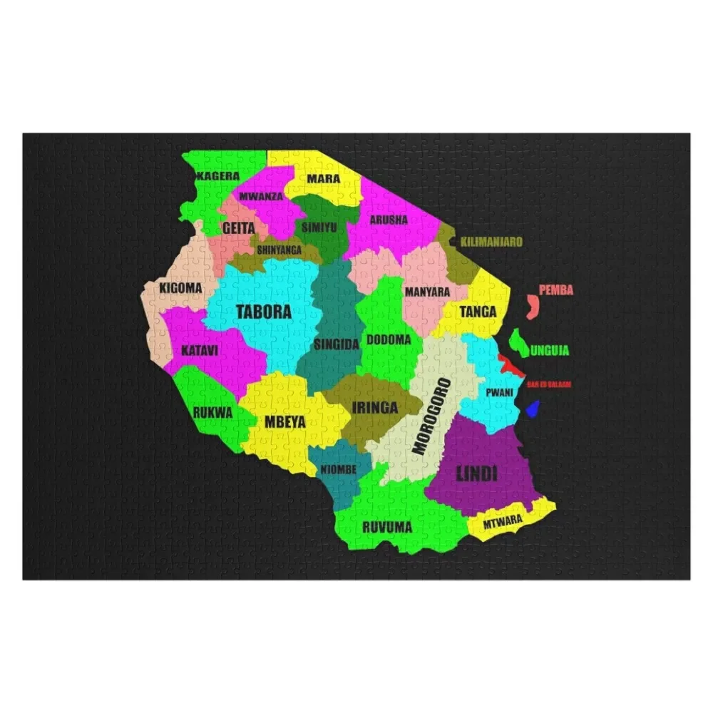 

Tanzania regions map Jigsaw Puzzle Game Children Wood Animals Puzzle