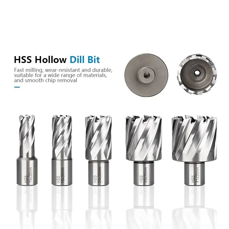 HSS Annular Cutter 0.47/0.62/0.74/0.78/0.9/0.98/1.18/1.65inch Core Drill Bit Weldon Shank Hole Saw Hollow Drill Bit