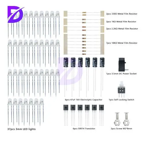 Kit d'arbre de noël Flash – Module d'affichage LED DIY avec 36 LED, petite taille, Installation facile, Durable pour la décoration de la maison