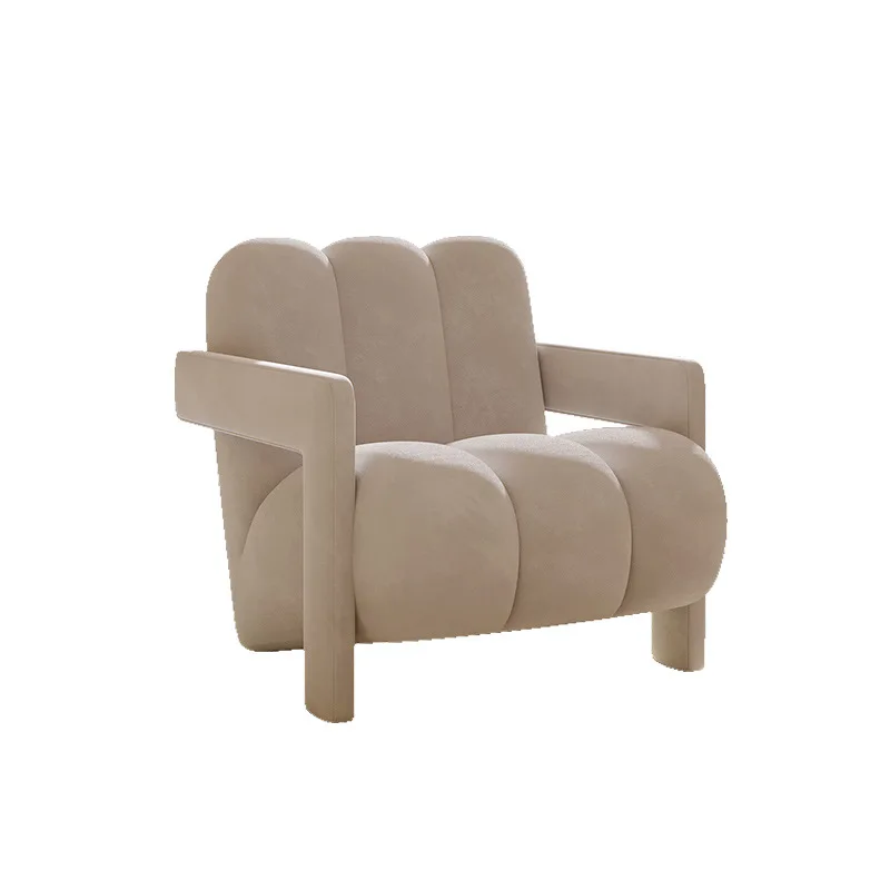 

Wabi Sandy Wind Cream Wind Leisure Chair Designer Lazy Lamb Fleece Living Room Balcony Modern Simple Single Sofa Chair