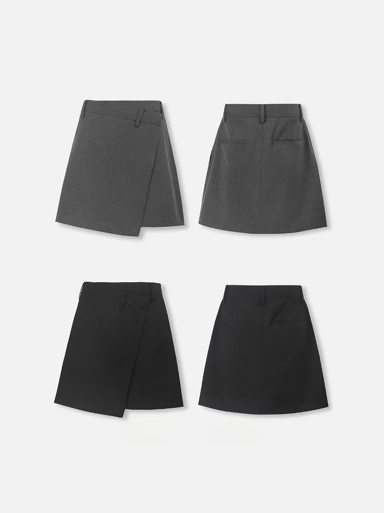 

High Waist Asymmetrical Hemline Midi Skirt Women's Design Sensation ort Skirt Summer Season Polyester Viscose Spandex Blend