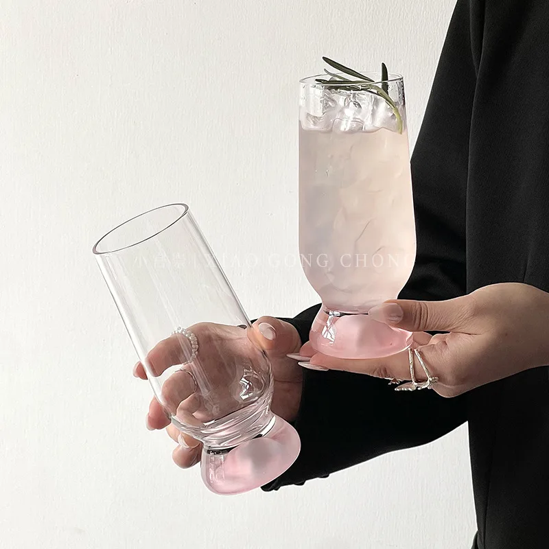 Ins Style Pink Mountain Thick-bottomed Mountain Cup High-looking Creative Glass Cup Coffee Cup Beer Cup Juice Cup