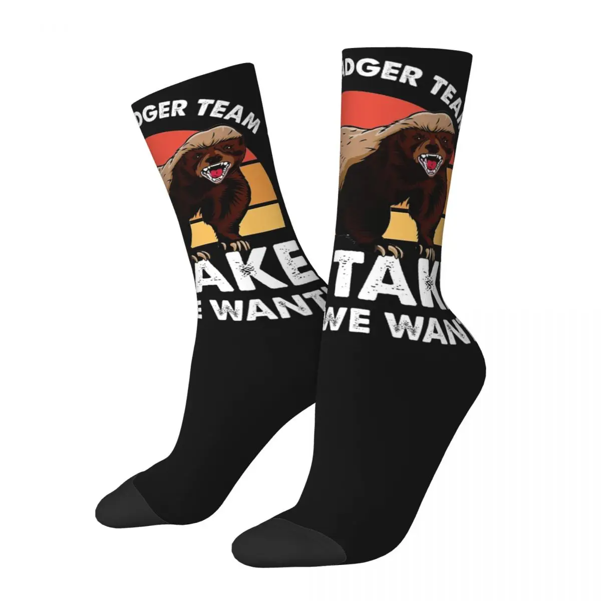 Honey Badger Team 6 Unisex Winter Socks Windproof Happy Socks Street Style Crazy Sock