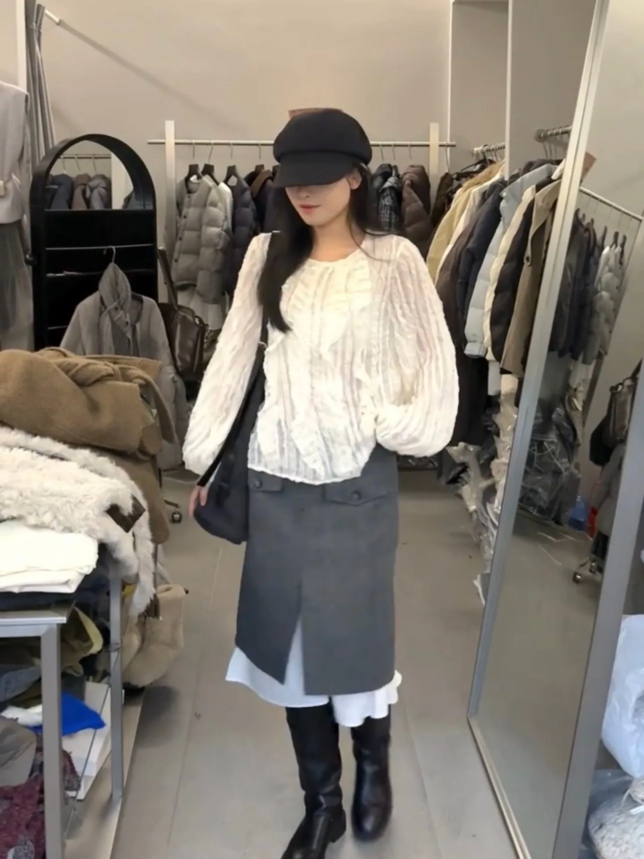 

Корейская женская свободная блузка с длинным рукавом, элегантная, роскошная, с красивым кружевом, из смесового хлопка и полиэстера, повседневный топ