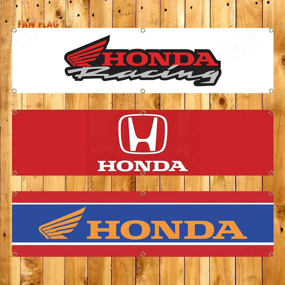 60x240cm HONDAs Racing Motorcycle Banner Tapestry Polyester Printed Flag Garage or Outdoor For Decoration