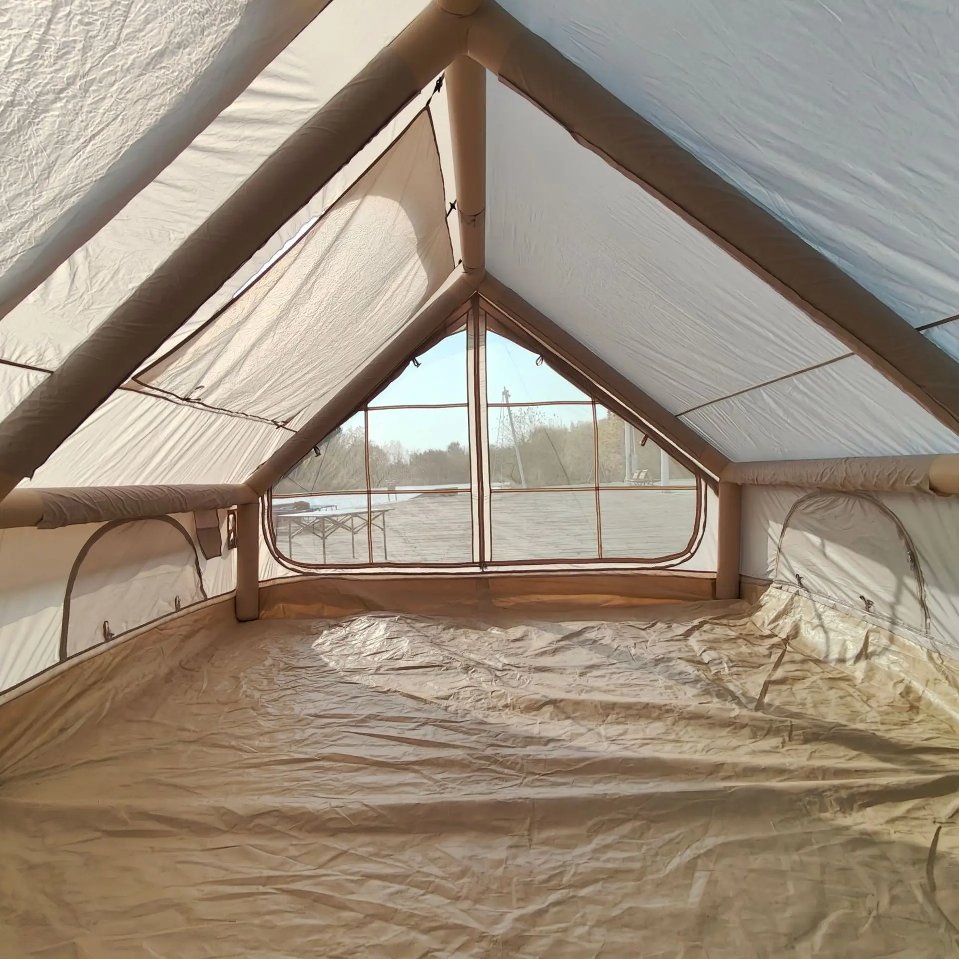 

Inflatable Four-season Double Layer Camping Tent Rainproof Thickened Sun Protection Mosquito Prevention Two Bedrooms Living Room