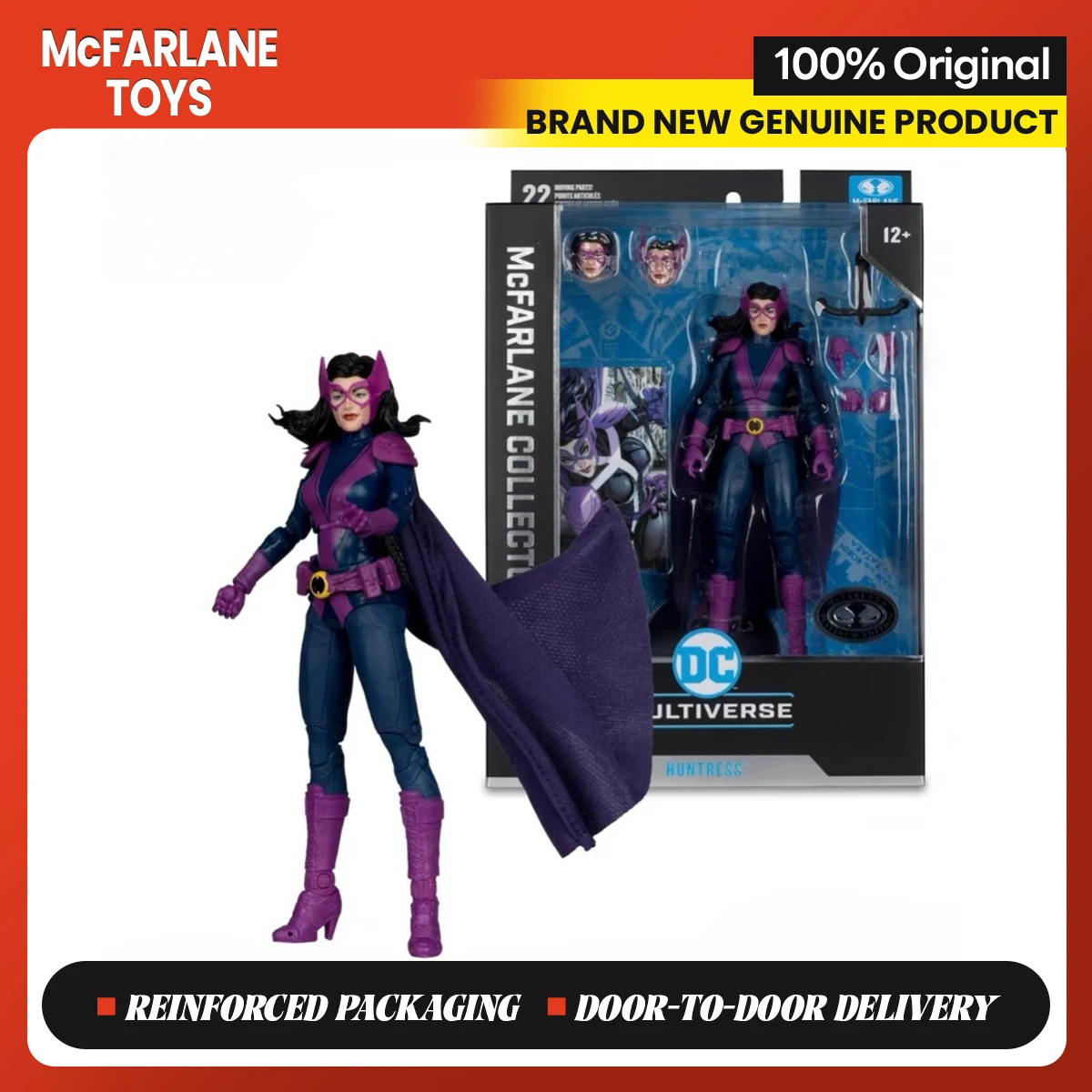 McFarlane Toys DC Multiverse Huntress (edición platino), modelo de figura de acción de 7 pulgadas, colección de adornos, regalo