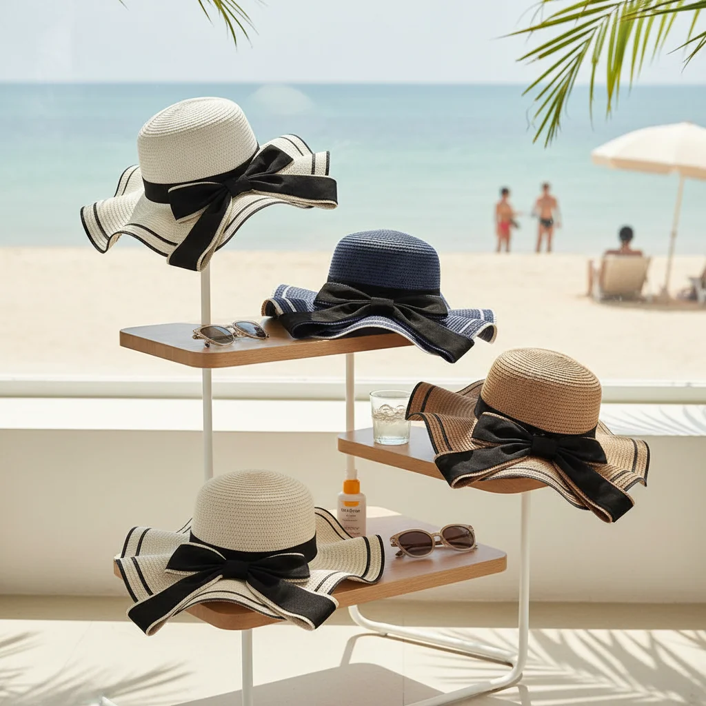

Casual Large Straw Weave Sun Hat Wide Brim Bohemian Sunscreen Bucket Hat Breathable Sun Protection Fisherman Hat Portable Hat