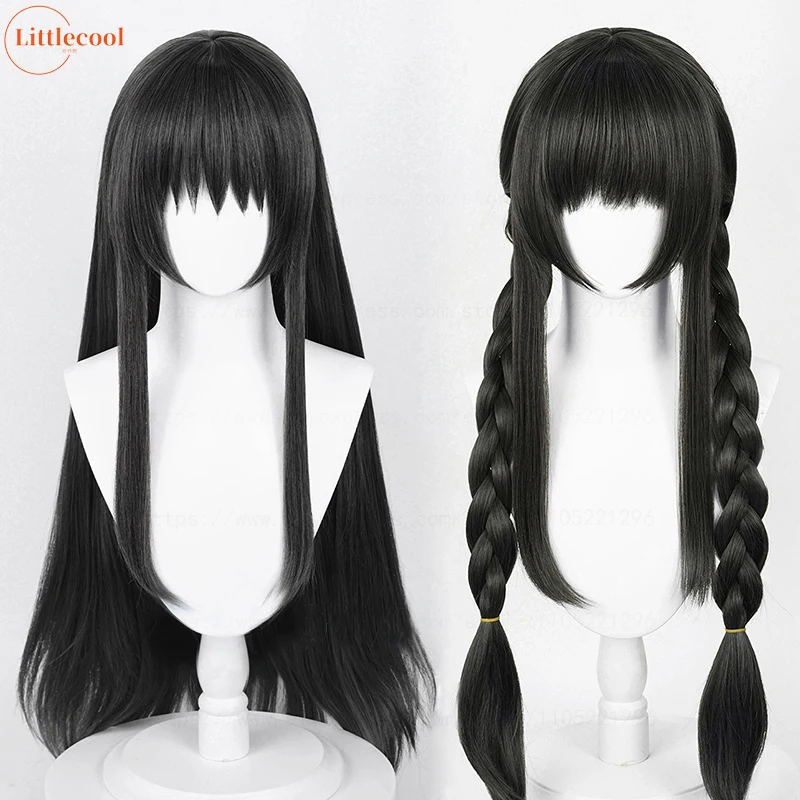 High Quality Anime Akemi Homura Cosplay Wig 90cm Long Black Braided Heat Resistant Synthetic Hair Halloween Party Wigs + Wig Cap
