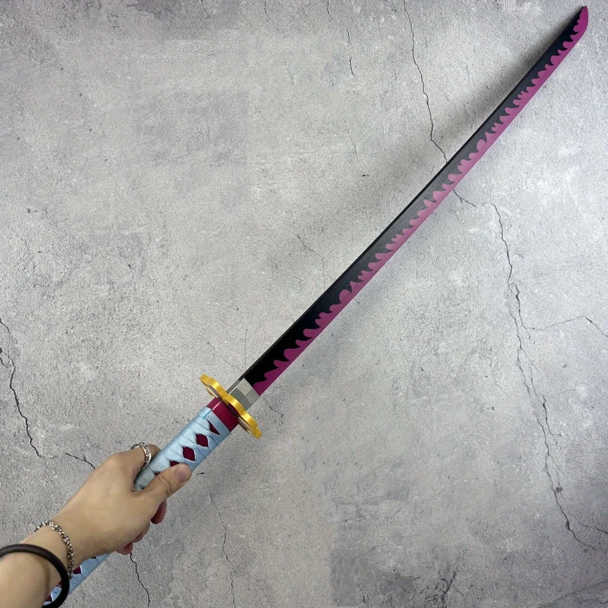 40in Demon Slayer Katana Anime Cosplay Prop Real Size Japanese Katana Kimetsu No Yaiba Kanroji Mitsuri Sword Samurai Sabre Gift