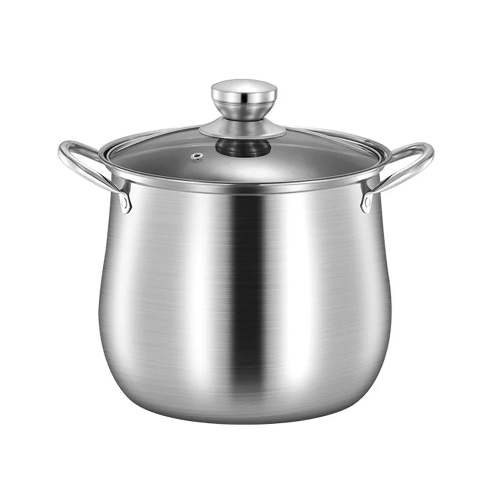 

Stainless Steel Soup Pot with Lid High Temperature Resistance for Gas Induction Cooker Multi-Functional Stewing Pot Household