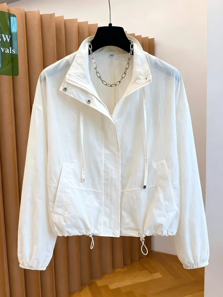 Yellow Goose Short Lightweight Casual Sun Protection Jacket for Small Stature Commuter Style Loose Fit Zipper Closure
