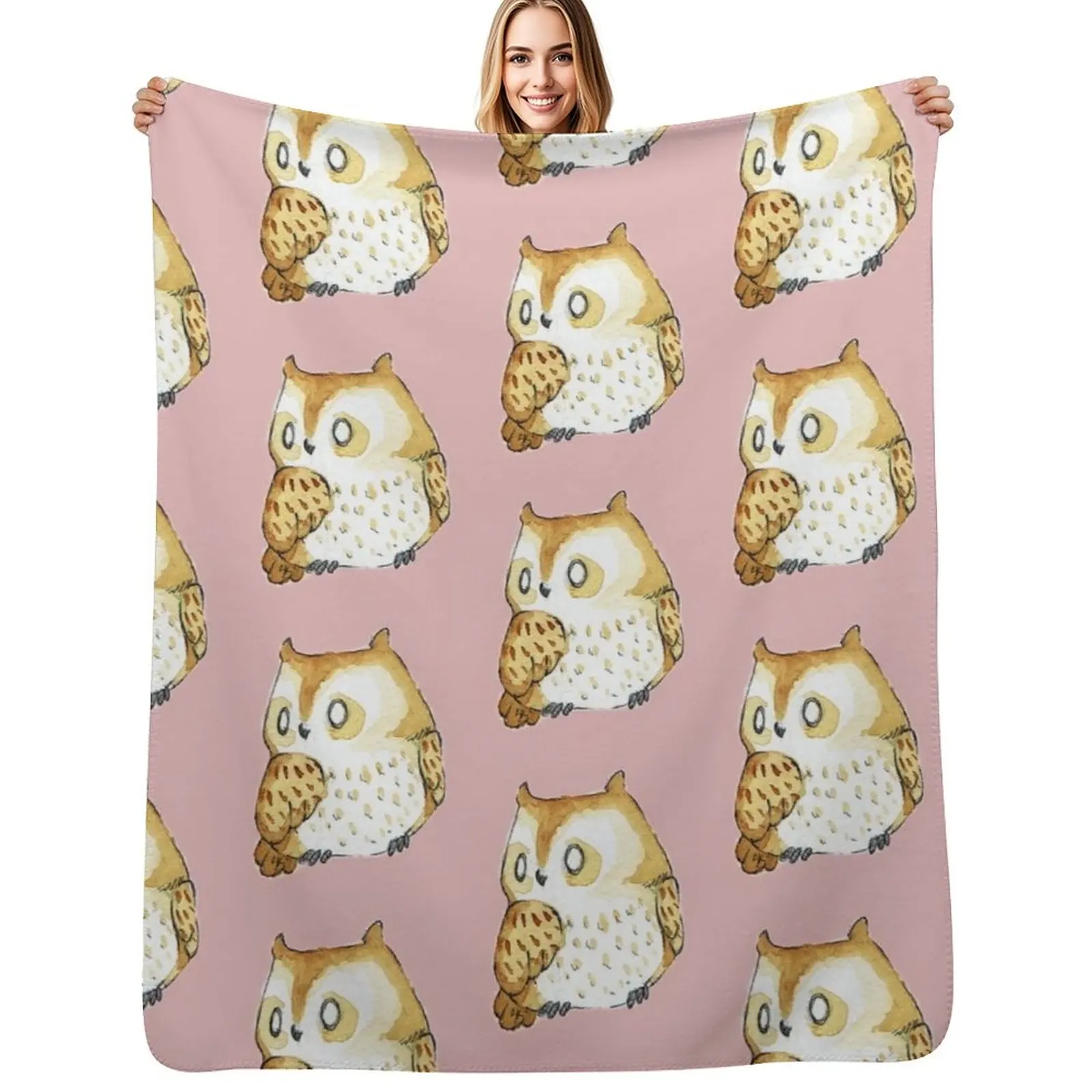 Eastern Screech Owl Throw Blanket Cute Plaid funny gift Camping Sleeping Bag Sofa Throw blankets and throws Blankets