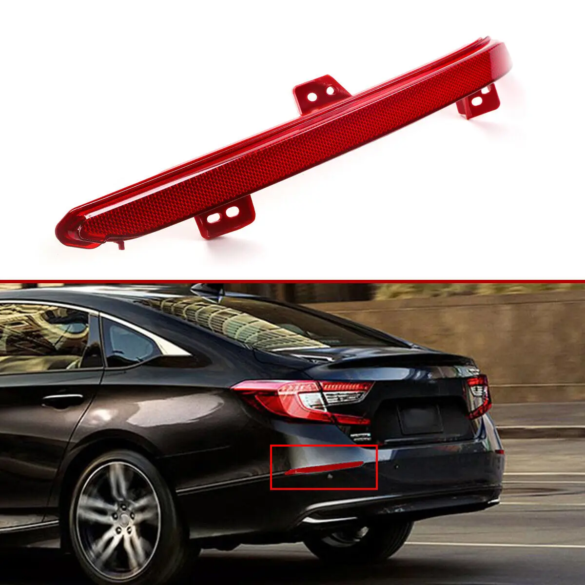 1 Pair Rear Bumper Reflector Light Tail Lamp Left&Right For Honda Accord 2018-2022 33555TVAA01 33555-TVA-A01