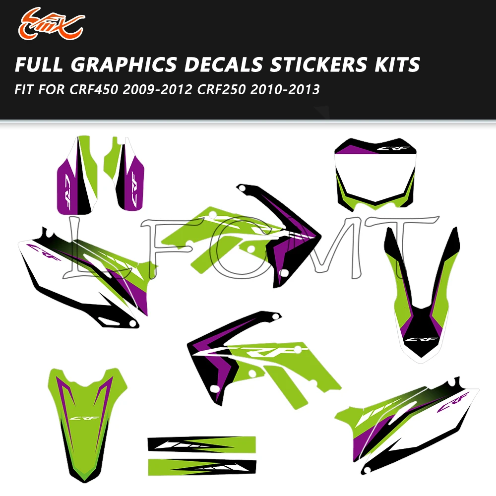 Naklejka dekoracyjna na tło graficzne pasująca do Honda CRF450R CRF450 CRF 450 450R 2009-2012 CRF250R CRF250 2010-2013