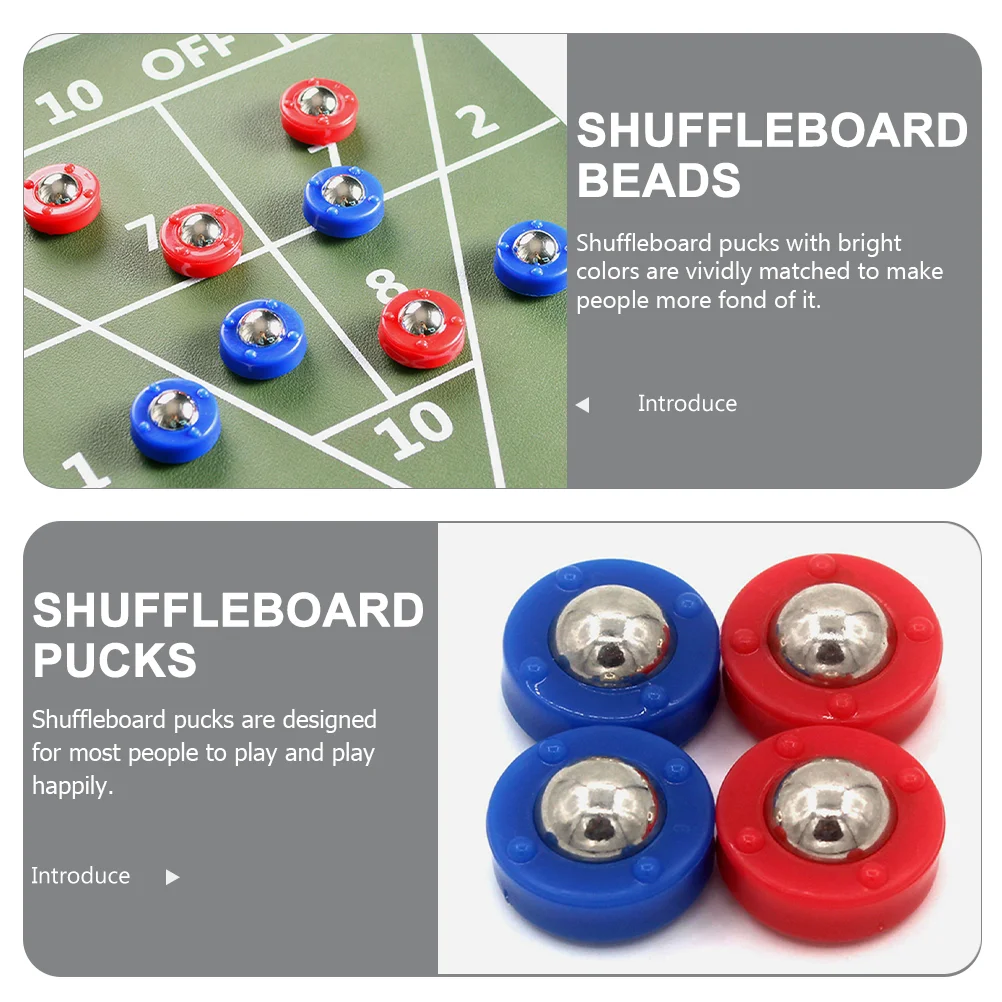 24 قطعة Shuffleboard Pucks Mini Curling Stick Game كرات مشرقة سطح المكتب المحمولة متعة لعبة تفاعلية لوازم سطح الطاولة