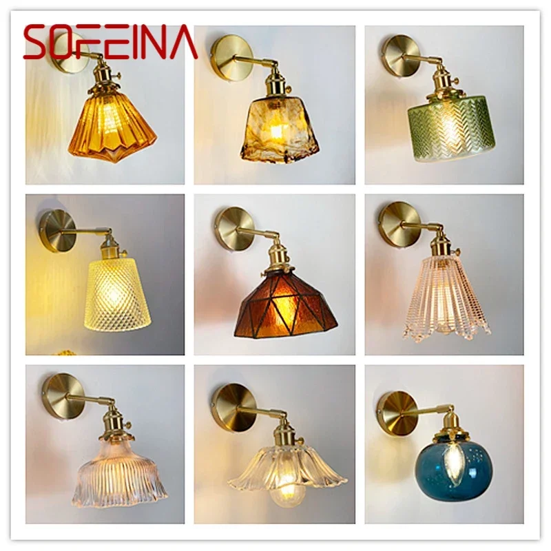 

SOFEINA Nordic Brass Wall Lamp Indoor Living Room Bedroom Bedside Lamp Modern Hotel Corridor Hallway Wall Lamp