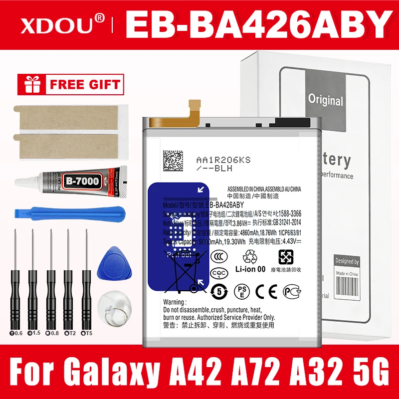 Batería de repuesto nueva EB-BA426ABY de 5000mAh de alta calidad para teléfono móvil Samsung Galaxy A42 A72 A32 5G