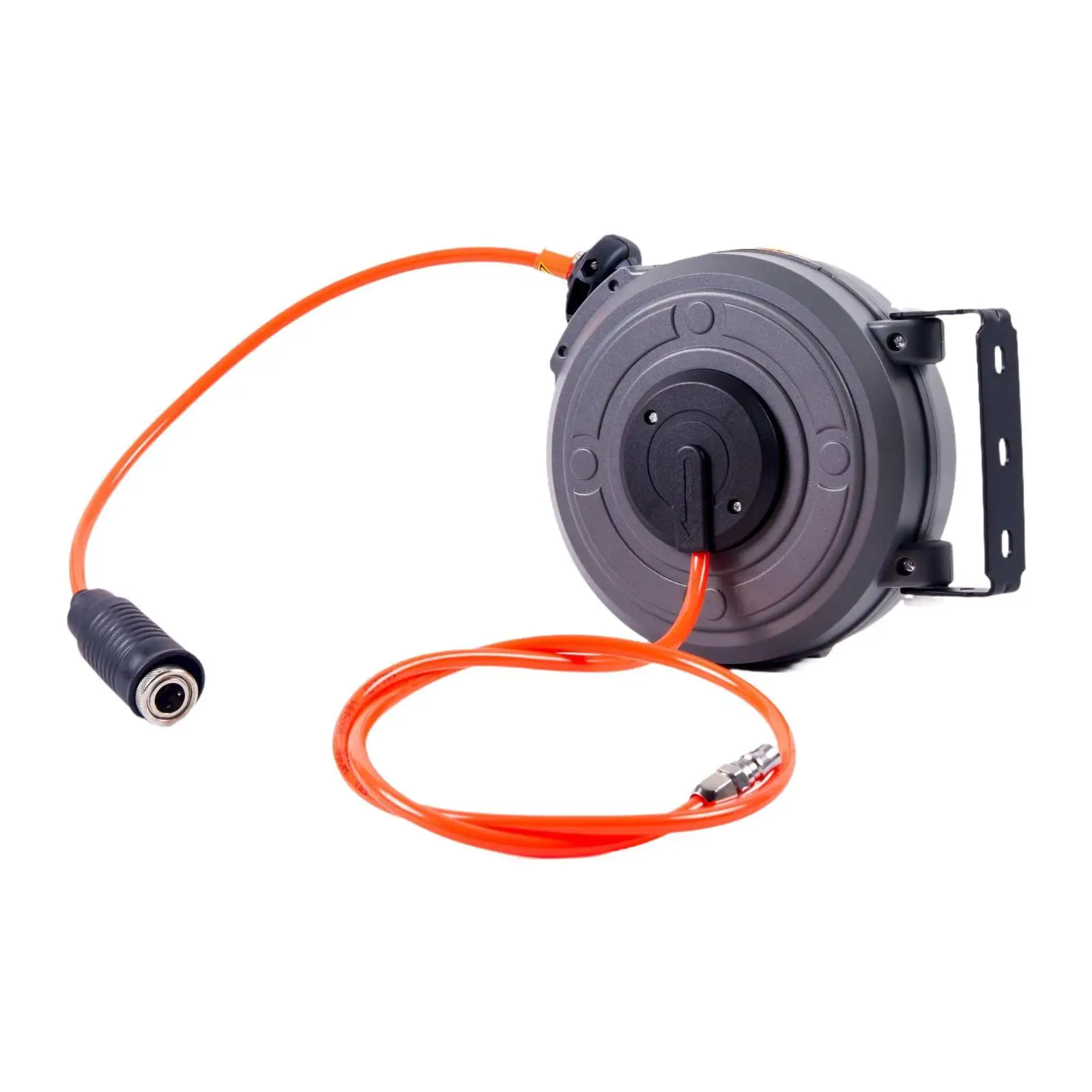 Air Hose Reel PU Tube Adjustable Rotatable Reel Enclosed Drum for Car Repair Shop Easy Install