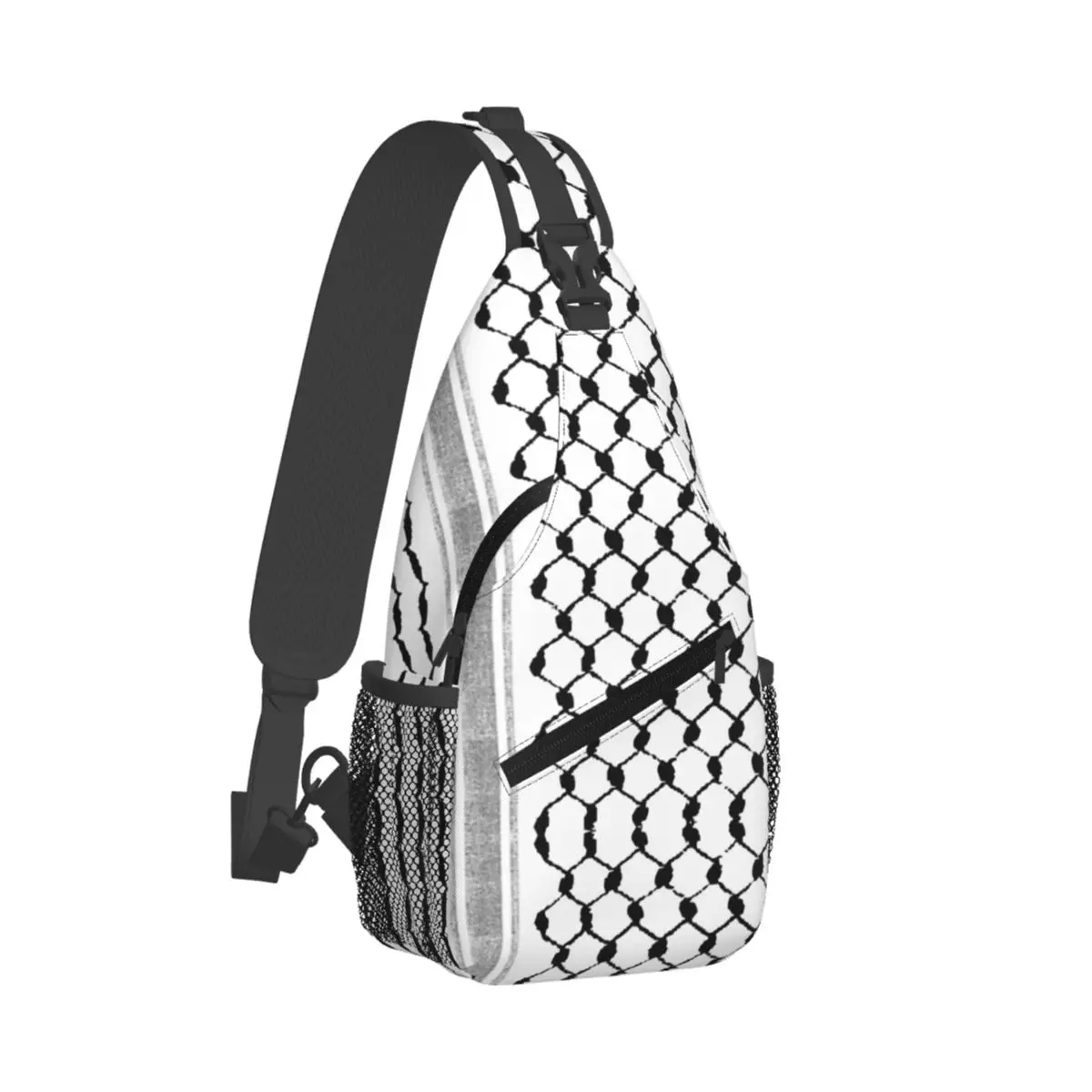 Palestinian Hatta Kufiya Folk Pattern Small Sling Bags Chest Crossbody Shoulder Backpack Outdoor Daypacks Palestine Keffiyeh Bag