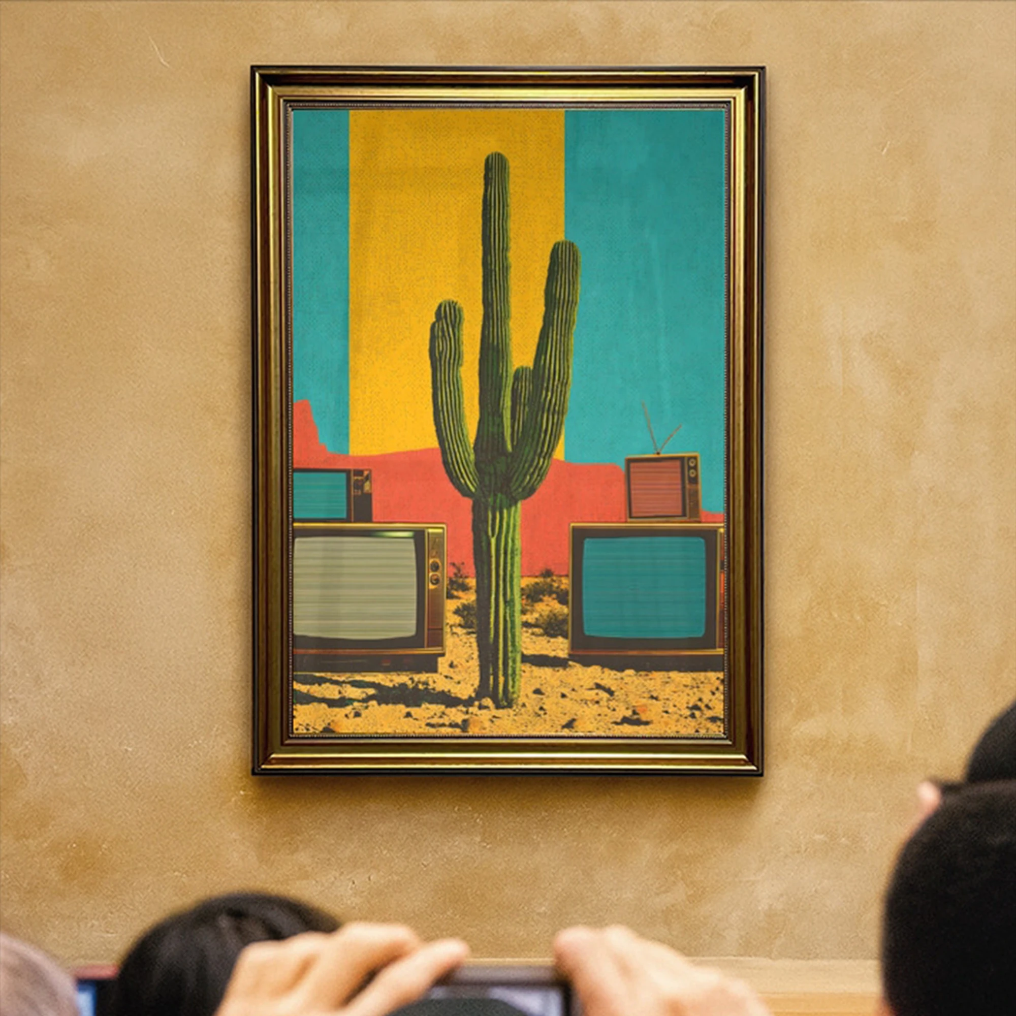 Vintage Cactus Gramophone Wall Art Print Canvas Painting Poster Picture For Living Room,Bedroom Home Decor