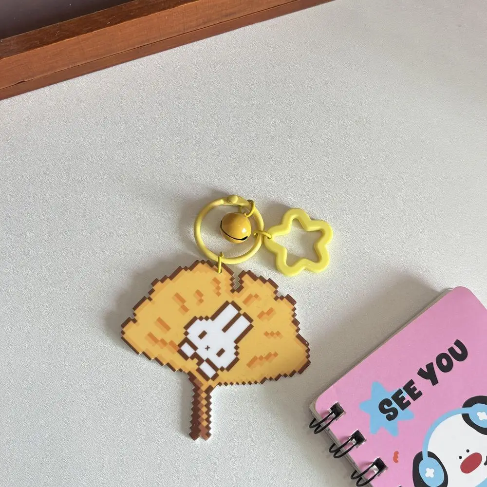 Miffy Pixel Style Keychain Set Multiple Rabbit Patterns With Bell Pendant Portable Bag Key Ring For Keys Bags Phone Accessories