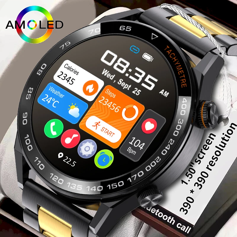 

NEW AMOLED Original Smart Watch Men NFC Bluetooth Call 107 Sport Mode Fitness Tracker Health Monitor IP67 Waterproof Smartwatch