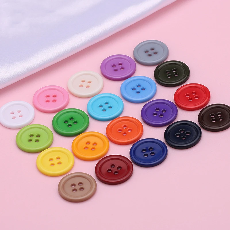 30pcs 9-30mm Multicolour Round Buttons Sewing Resin Buttons for DIY Clothes Sweater Coat Shirt Apparel Scrapbooking Accessories