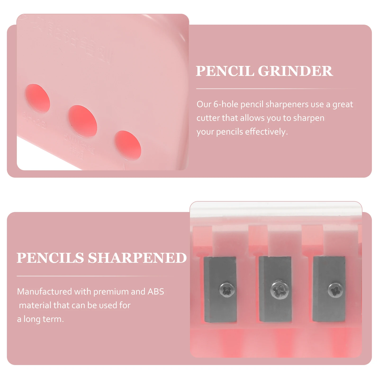 مبراة أقلام رصاص مكونة من 6 فتحات، مادة مميزة محمولة للمدرسة والمكتب والمنزل وهدايا الأطفال ومبراة يدوية لأقلام الرصاص #1