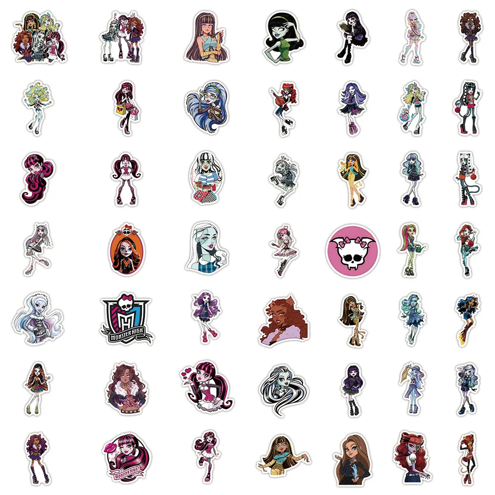 10/30/50PCS Monster High School Stickers Anime Graffiti Decals DIY Suitcase Notebook Suitcase Laptop Phone Cartoon Sticker Toys