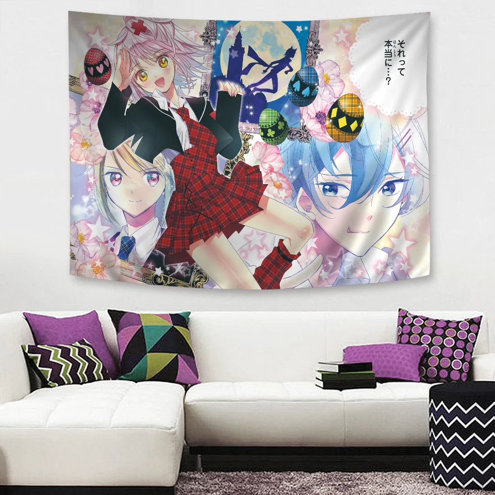 Klassischer japanischer Anime S-Shugo C-Chara bedruckter großer Wandteppich zum Aufhängen, Tarot, Hippie-Wandteppiche, Wohnheim, Heimdekoration