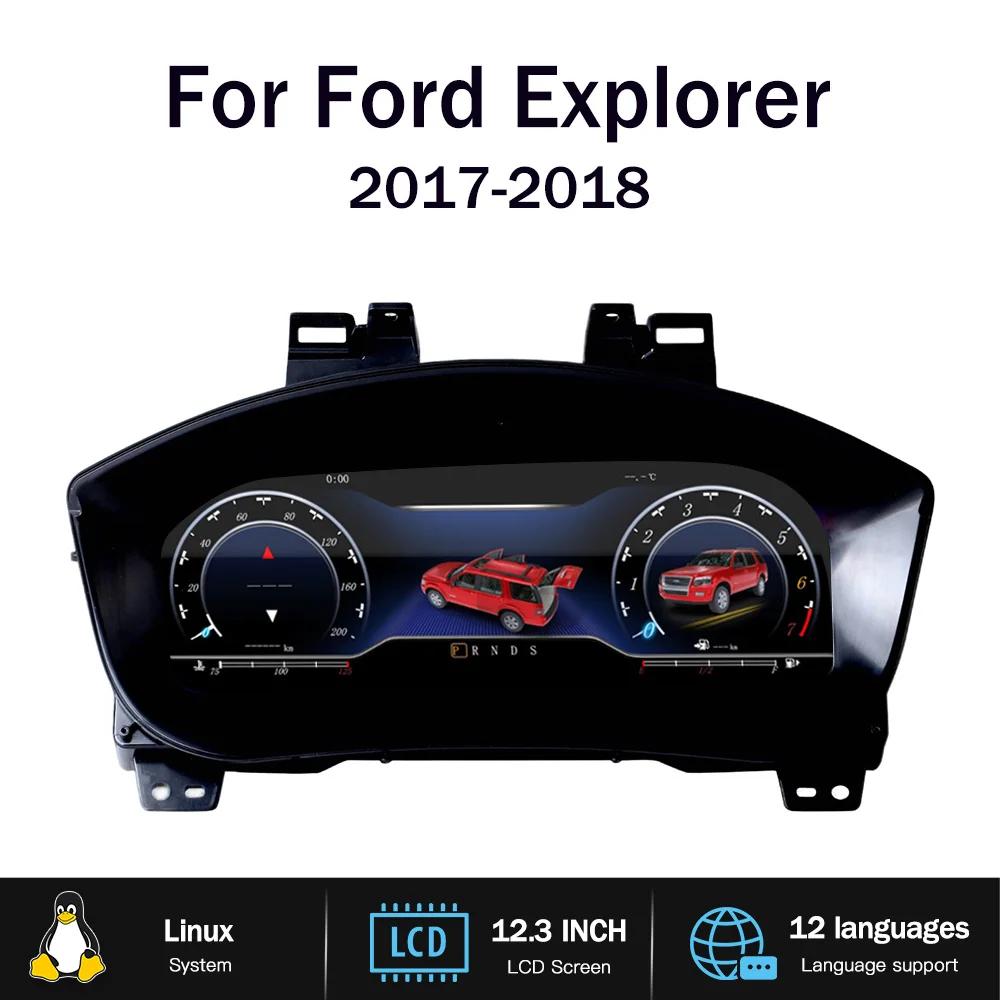 Digital Instrument Cluster for Ford Explorer 2017 - 2018 Speedometer,Dashboard,Cockpit Virtual Instrument 12.3' Full LCD CarPlay