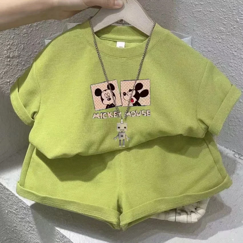 Summer Baby Girls Clothes Set Kid Fashion Disney Printed T-Shirts And Shorts 2pcs Suit Children Short Sleeve Top Bottom Outfits image 2