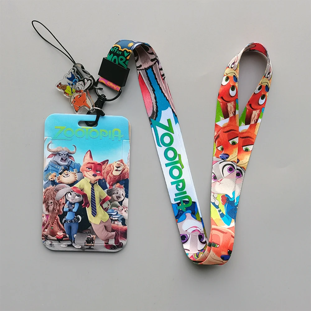 Zootopia Bus Metro Card Holder with Polyester Lanyard, ABS Case for Students & Anime Lovers - Image 5