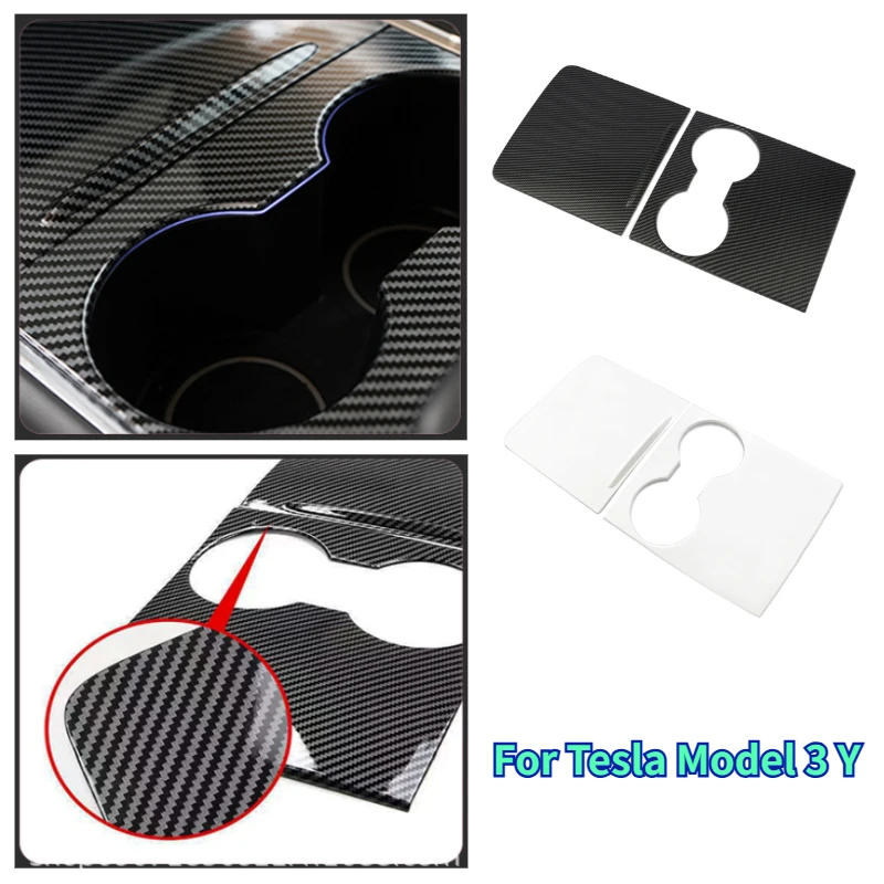 Center Console Patch with Push Handle For Tesla Model 3 Y Center Console Panel ABS Cover Fit with Original Car Protective Decor