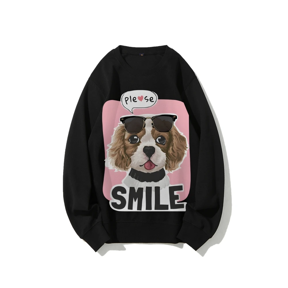 

Graphic Sweatshirt Dog with Sunglasses Lovely Print Cute Cheerful Design Y2k Soft Fabric for Happy - Vibe Casual Looks
