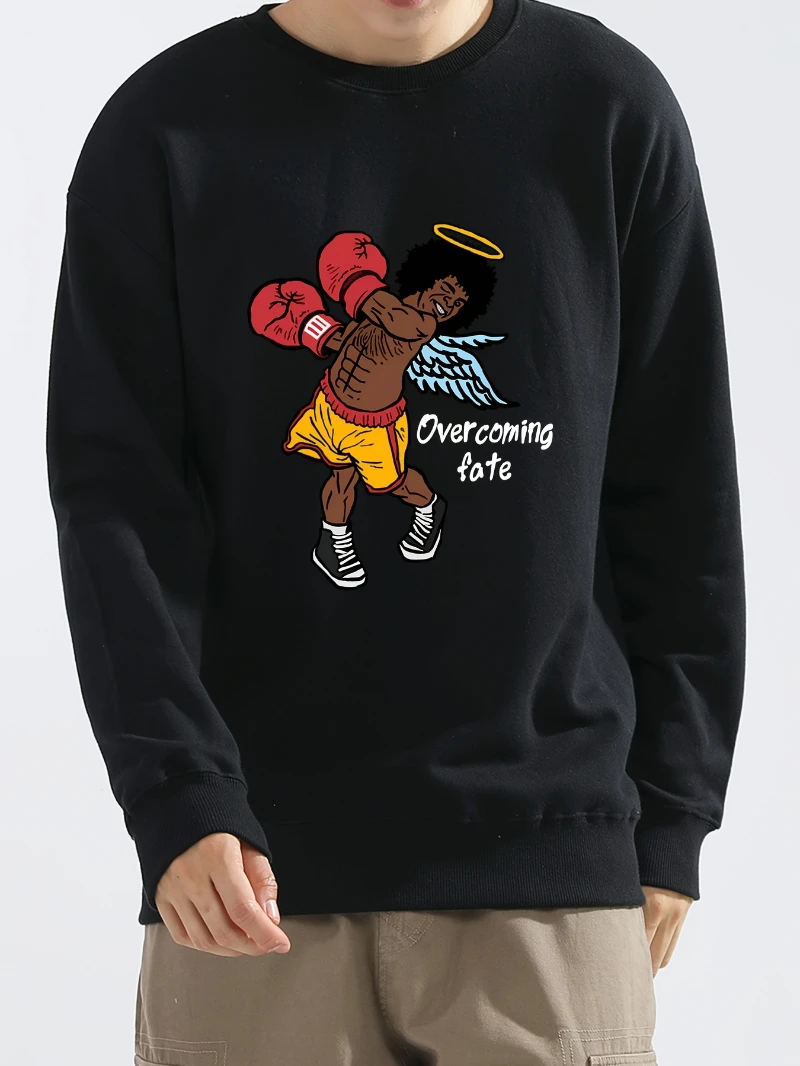 

Funny Graphic Mens Solid Color Sweater Long 2025 Autumn and Winter Round-neck Hoodie Is for Both Men and Women Top