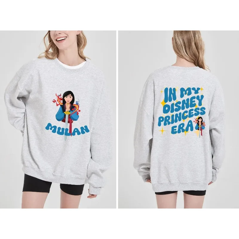 Sudadera Mulan Disney Princess para niñas, jersey con escote cruzado para otoño e invierno, sudaderas con capucha cómodas e informales para mujer
