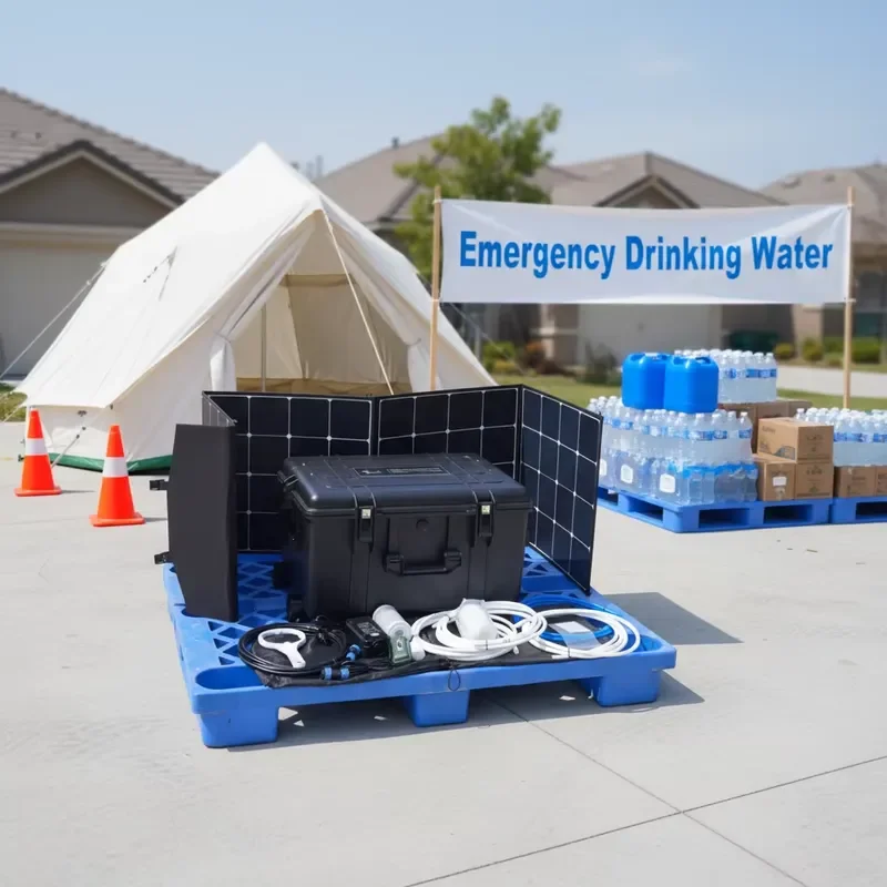Hot Sale Outdoor Camping Filtration System Portable Suitcase Desalination Salt Water to Drinking Water Solar Emergency Water