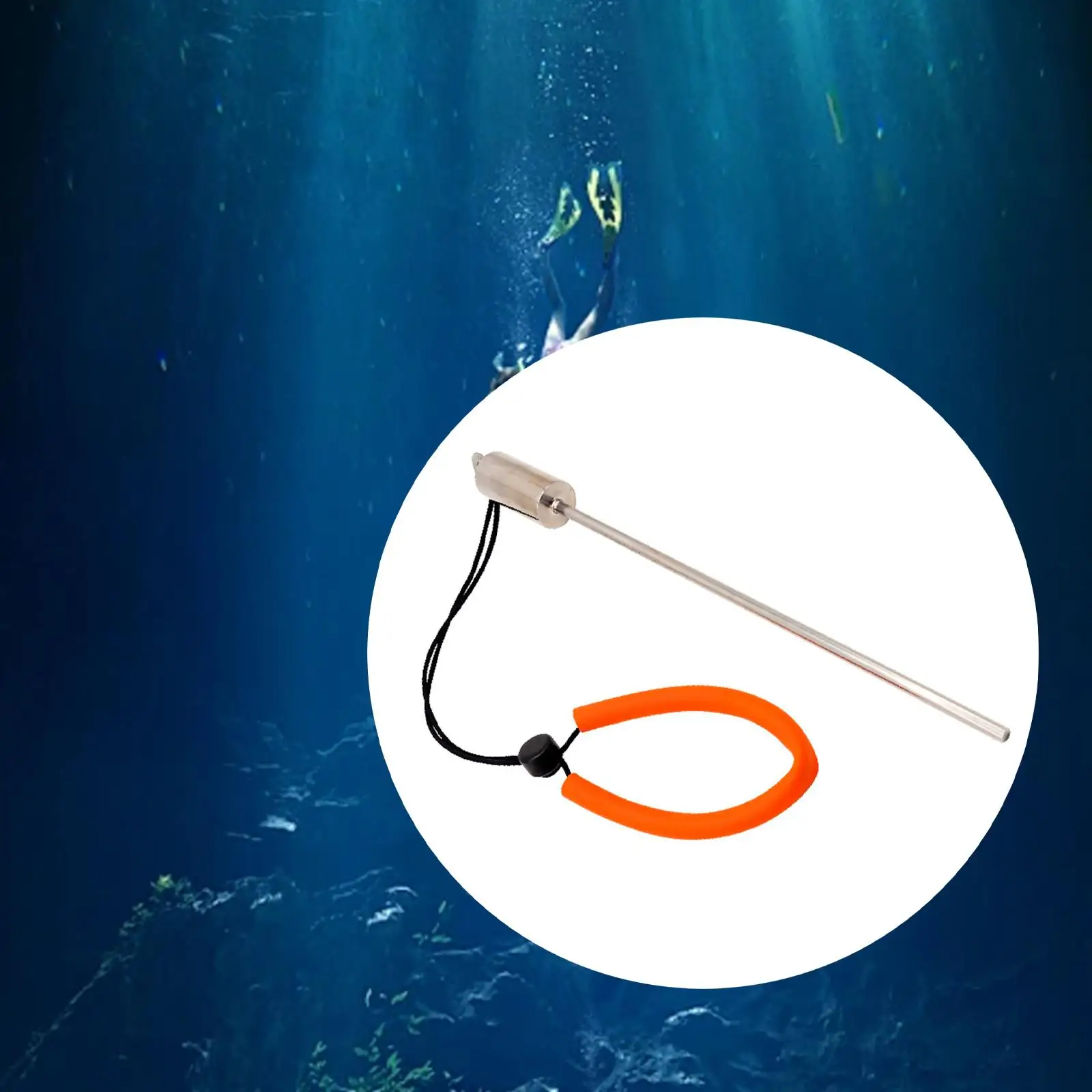 Diving Stick Compact Clear Scale Handheld Noise Maker Easy to Use Hand Lanyard Scuba Diving Fittings for Measurement Indication