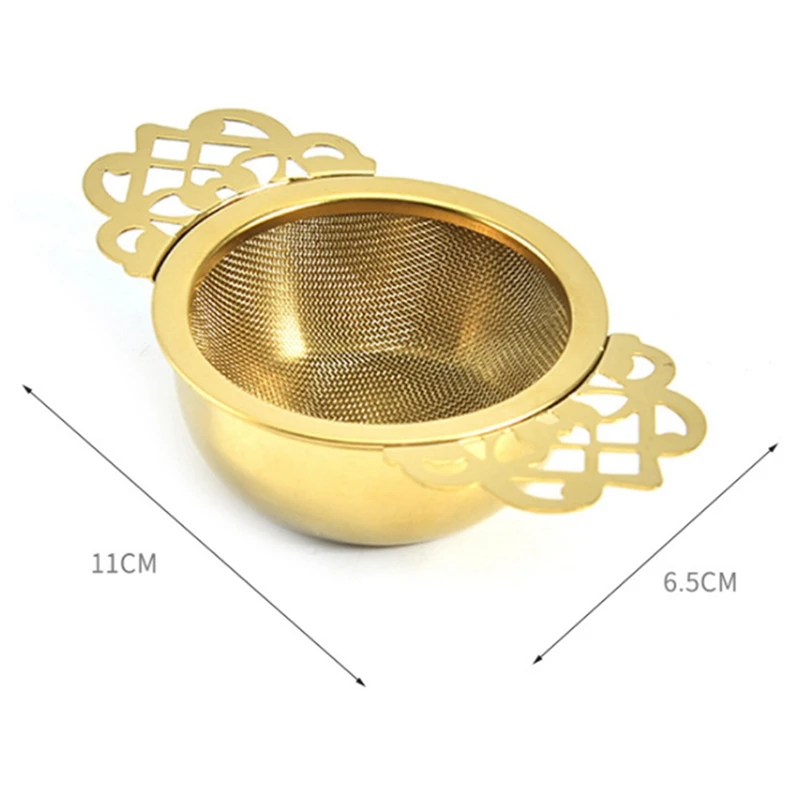 Stainless Steel Tea Strainer With Drip Bowl Traditional Hanging Infuser Filter Metal Tea Infuser Tea Strainer