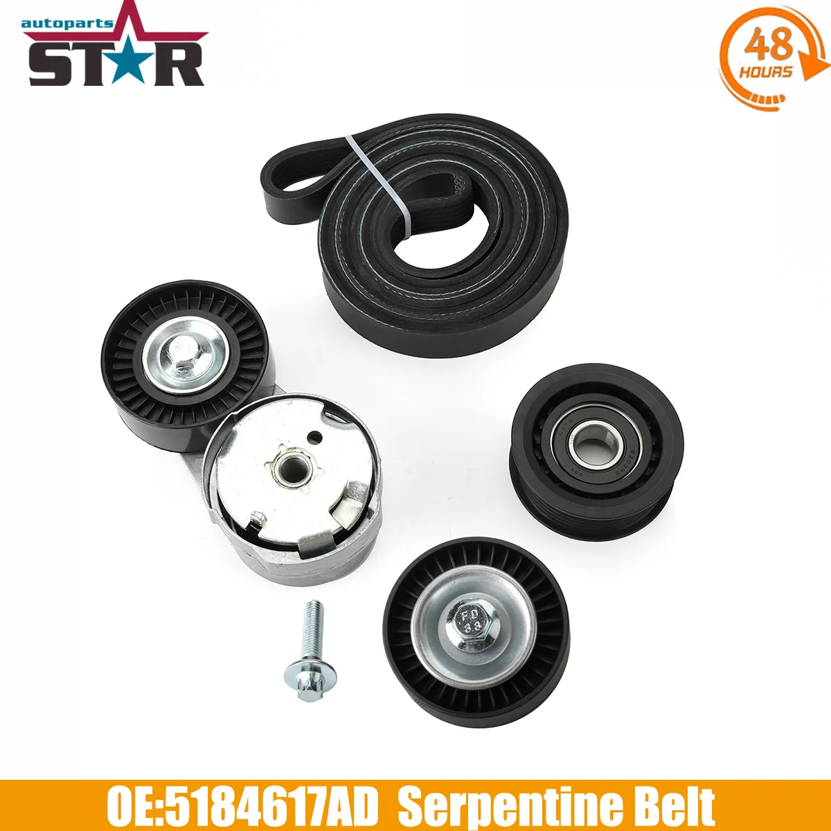 Kit de poleas tensoras de correa de transmisión serpentina 6PK1670 para Avenger SE Canada Value Package 2013-2014 y Grand Cherokee Summit 2014-2018