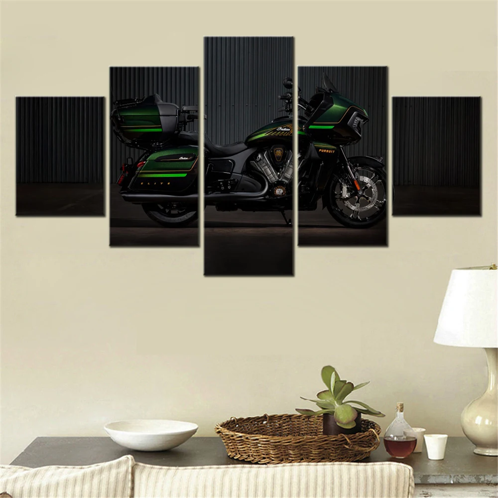 5 Pieces Canvas Wall Arts Poster Painting Black Dark Indian Pursuit Elite 2025 Wallpaper Home Decor Picture Printing Artwork