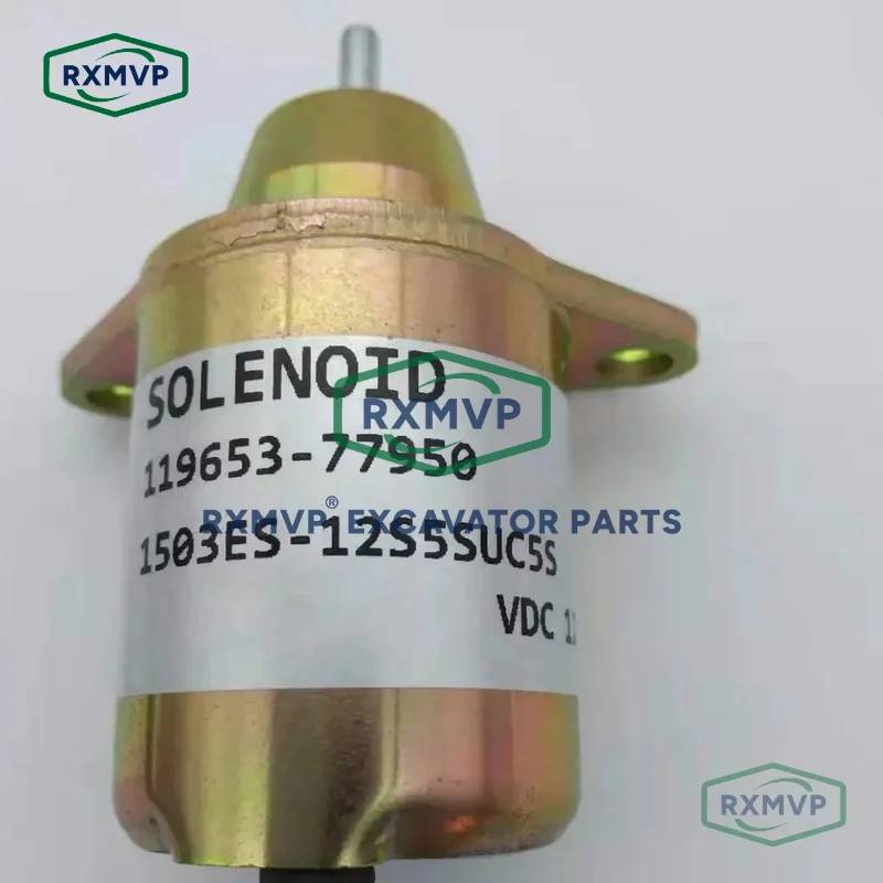 1503ES-12S5SUC5S 11953-77950 Stop Solenoid Valve Fits Yanmar 3TNE84 3TNE88 Excavator Diesel Engine Parts