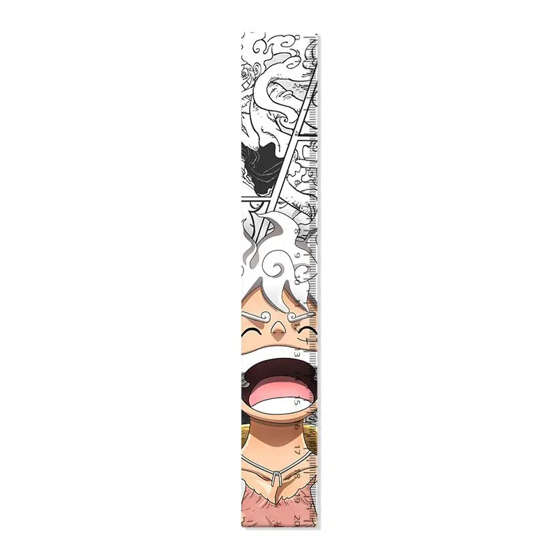 One Piece Luffy Acrylic Ruler High Color Value Cool Printing Creative Animation Students 20cm Cartoon Learning Scale Stationery view 5