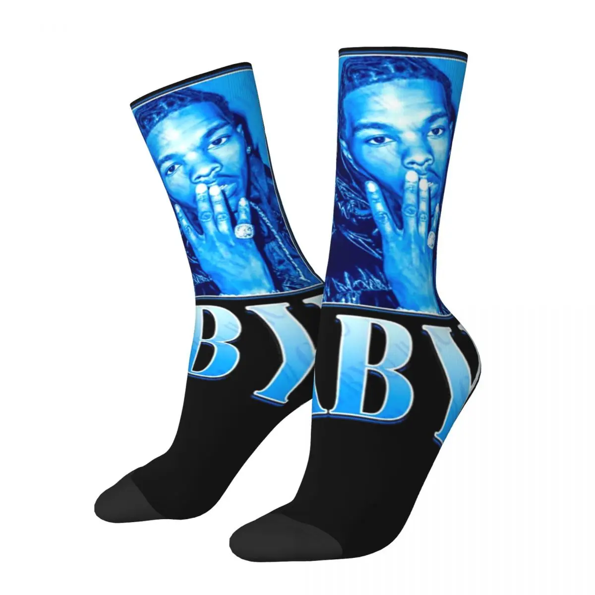 Hip-hop Lil Baby Rapper Bootleg Design Basketball Crew Socks Accessories All Seasons Vintage Warm Long Socks Breathable