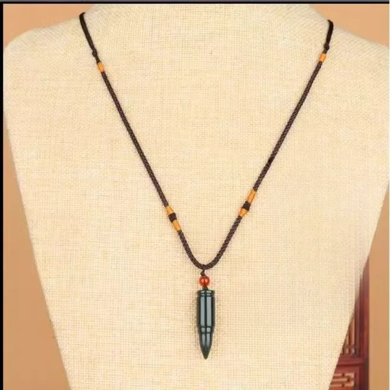 Mo Sapphire Bullet Head Men's and Women's Domineering Jade Pendant Is Simple