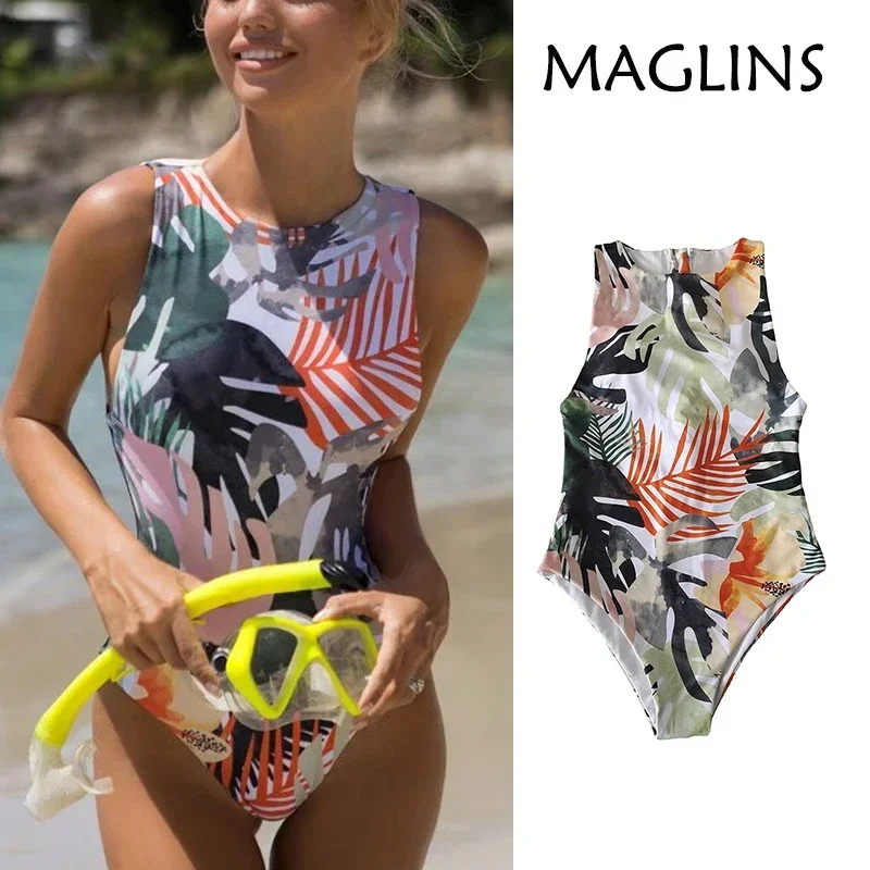 MAGLINS Swimsuits Women Bikini Bohemian Summer One Piece  Swimwear New in Sleeveless Bodysuits Bikinis Sexy Hot Beachwear Sale