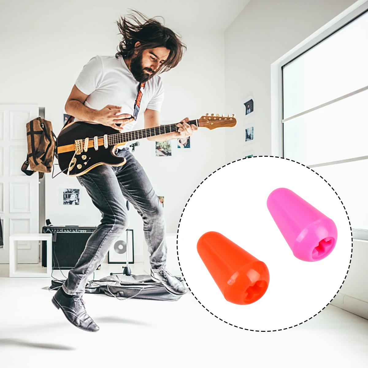 

10 Pcs Guitar Switch Cap Replacement Caps Button Colorful Lid Accessories