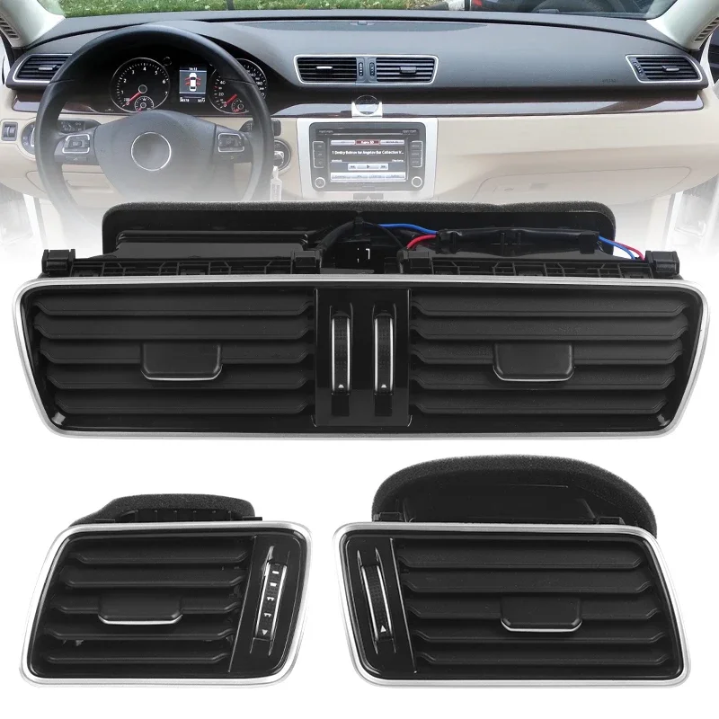 

3AD819728A 3AD819701A 3AD819702A Черная хромированная краска для фортепиано, вентиляционные отверстия для кондиционера для VW Passat B6 B7 2006-2011